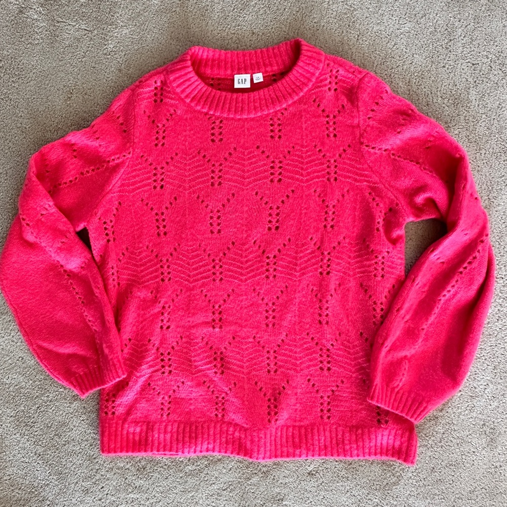 GAP Women's Bright Pink Crew Neck Sweater